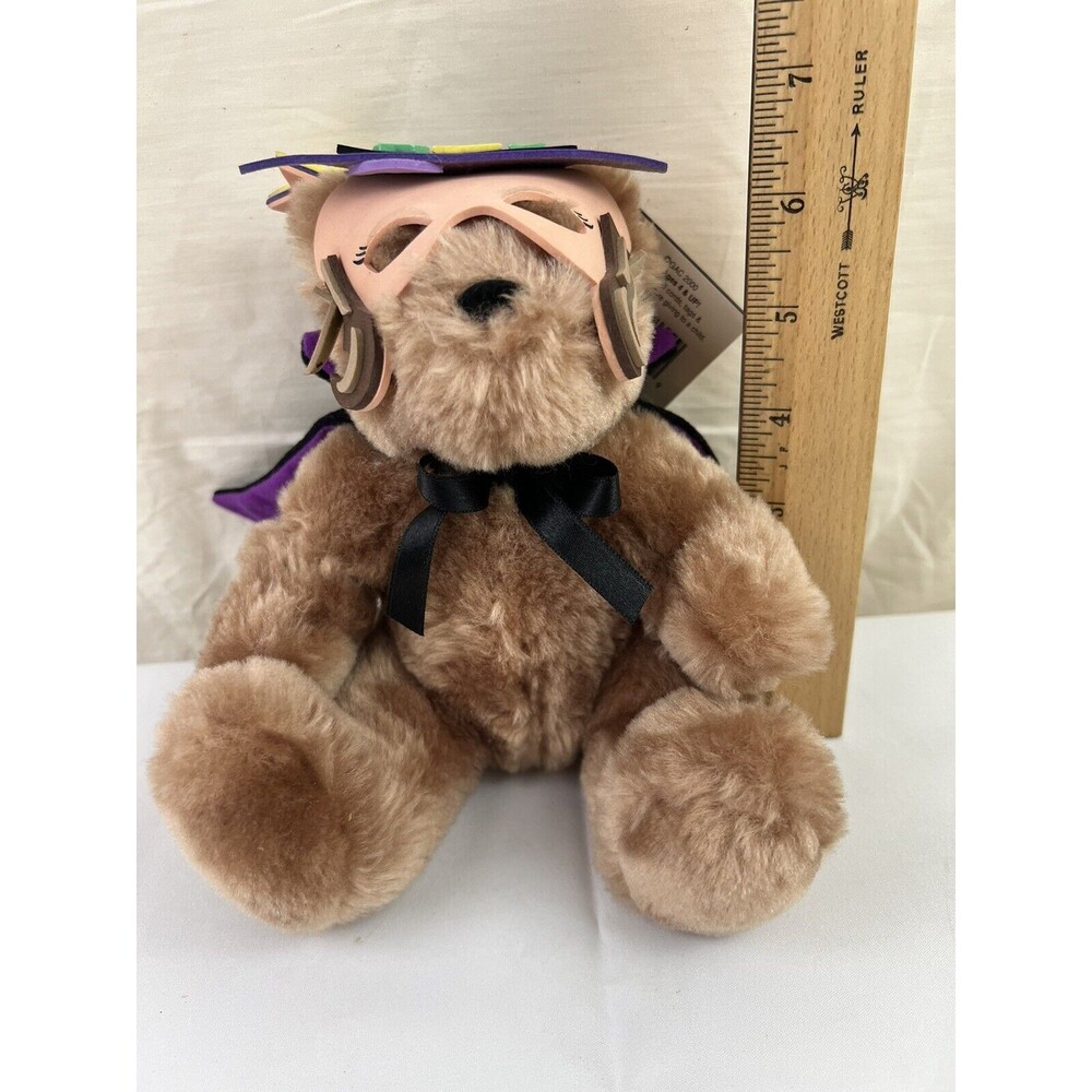 Vtg 99’ G.A.C Halloween Count Teddy Bear Stuffed 7" Plush Dracula Costume Purple - Picture 8 of 8